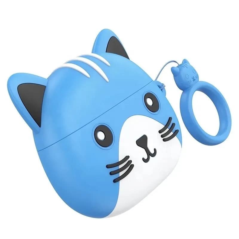 Изображение Наушники беспроводные Hoco EW46 с голубым чехлом котик Dodge cat фото Наушники беспроводные Hoco EW46 с голубым чехлом котик Dodge cat