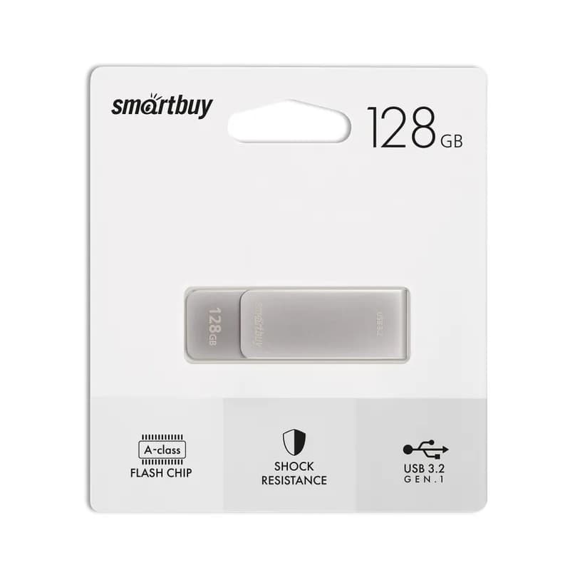 Изображение Флеш-накопитель Smartbuy M1 Metal USB 3.0/3.2 серебро 128Gb