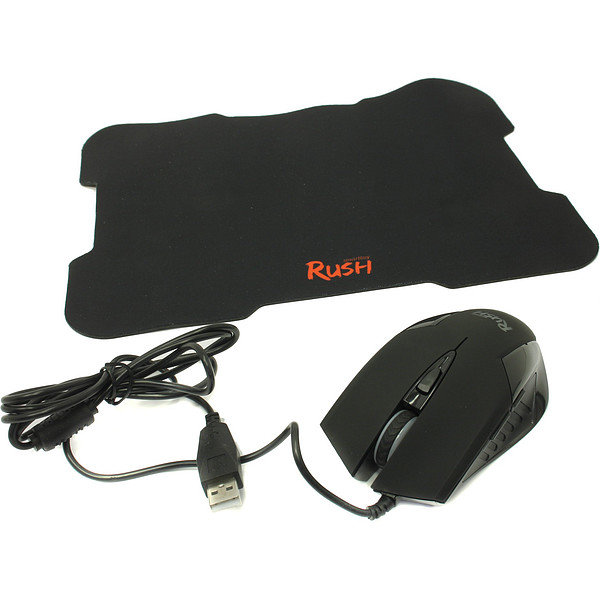 Мышь проводная Smartbuy RUSH черная+коврик (SBM-726G-K) Мышь проводная Smartbuy RUSH черная+коврик (SBM-726G-K)