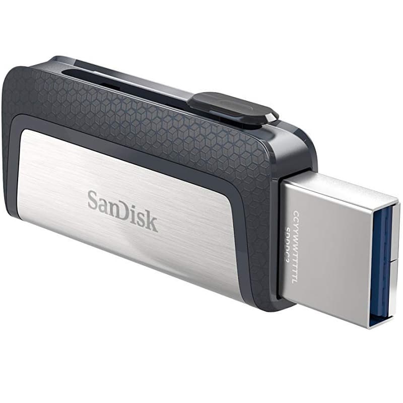 Изображение Флеш-накопитель Sandisk Ultra Dual Drive OTG USB 3.0 Type-C USB 3.1 серый/узор 64Gb Изображение Флеш-накопитель Sandisk Ultra Dual Drive OTG USB 3.0 Type-C USB 3.1 серый/узор 64Gb
