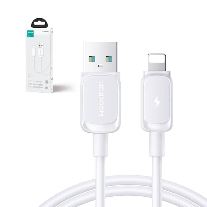 Кабель для зарядки iphone Lightning Joyroom S-A14 1.2м 3A силикон белый