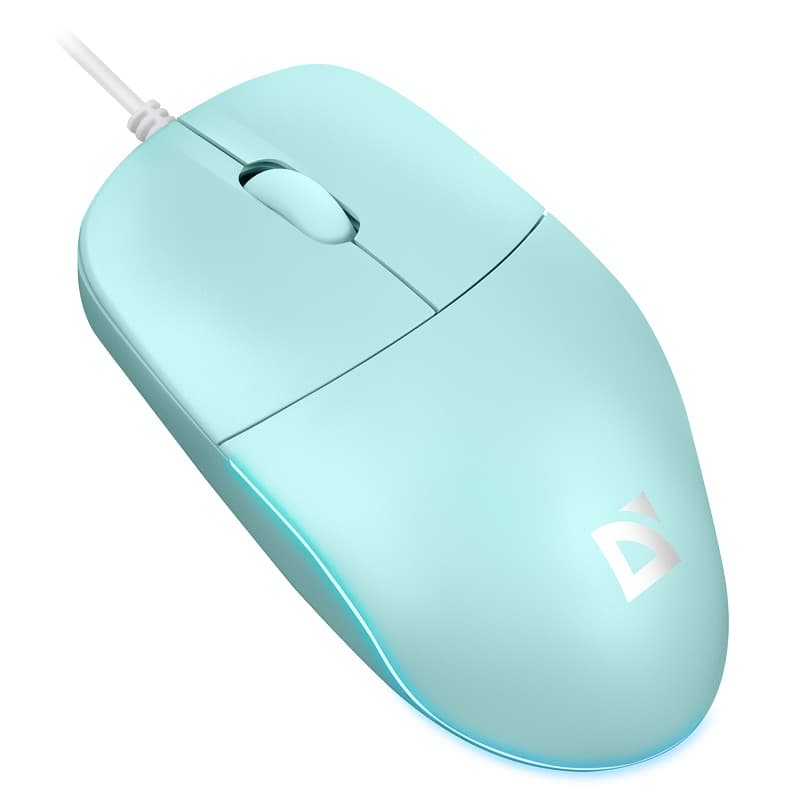 Мышь проводная DEFENDER Azora MB-241 голубой,3 кнопки, 3D,1200 dpi 1.8м