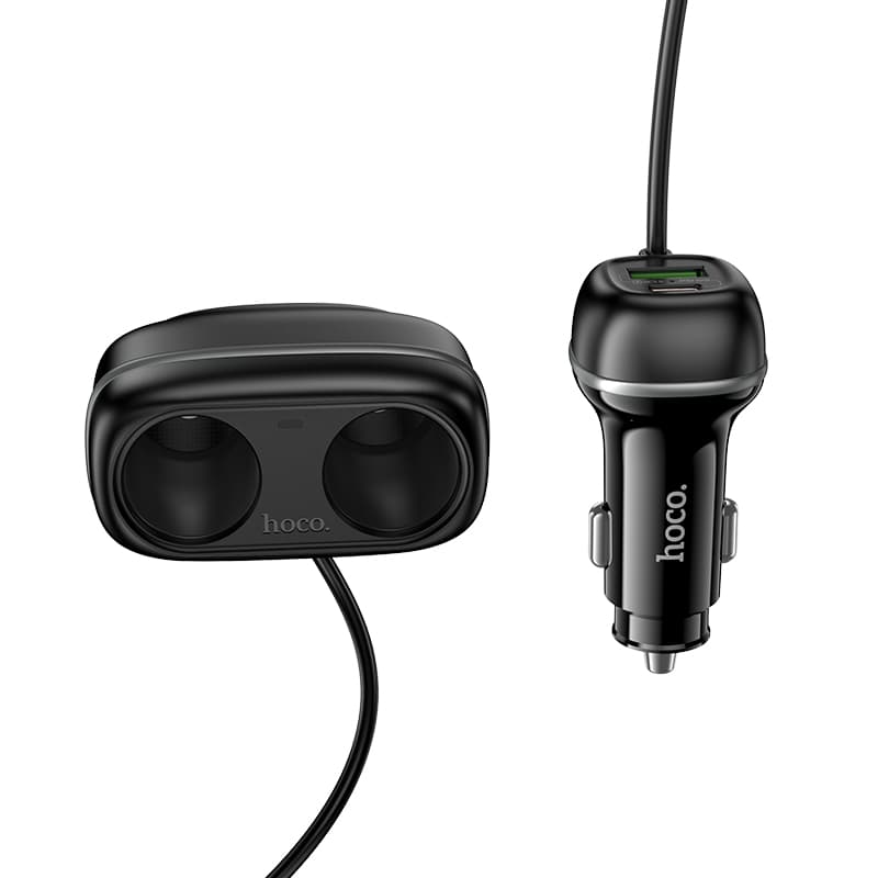 Изображение Разветвитель HOCO Z59 2 прикуривателя + PD 30W + USB QC3.0 75см черный сайта akstel.ru фото Разветвитель HOCO Z59 2 прикуривателя + PD 30W + USB QC3.0 75см черный