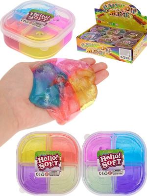 Слайм четыре цвета с блестками 95гр