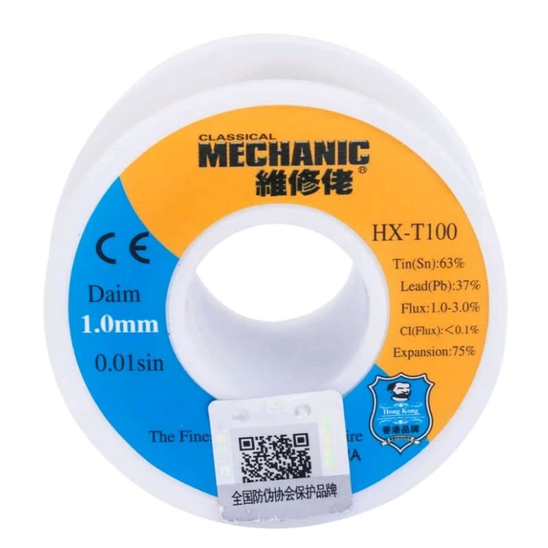 Припой в проволоке MECHANIC HX-T100 диаметр 0,5мм 55грамм с флюсом