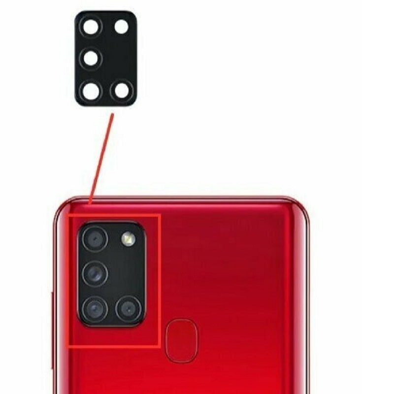 Стекло камеры для Samsung A217/A21s черное 