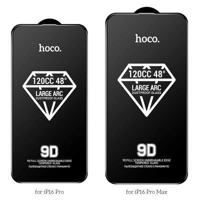Защитное стекло для iphone 16 Pro Max 6.9 HOCO A34 Plus антишпион и защита динамика черное