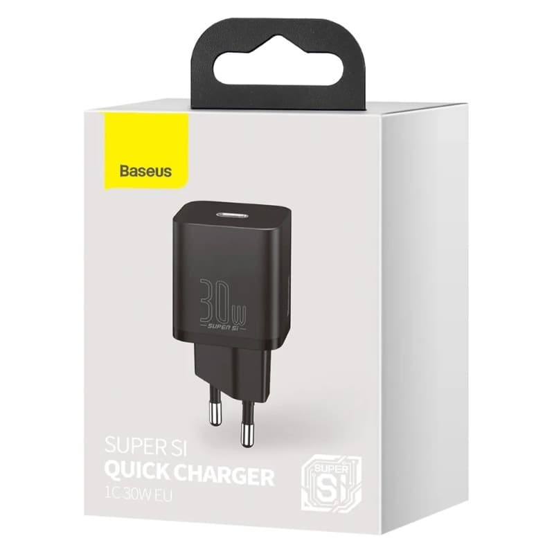 фото Сетевое зарядное устройство Адаптер Блок питания Baseus Super Si Quick 1C PD 30W Type-C USB-C черный CCSUP-J01