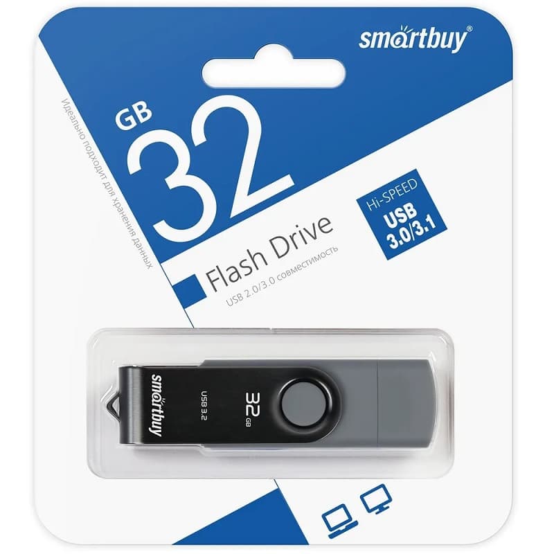Изображение Флеш-накопитель Smartbuy Twist Dual USB 3.0/3.1 Type-C/Type-A 32Gb Изображение Флеш-накопитель Smartbuy Twist Dual USB 3.0/3.1 Type-C/Type-A 32Gb