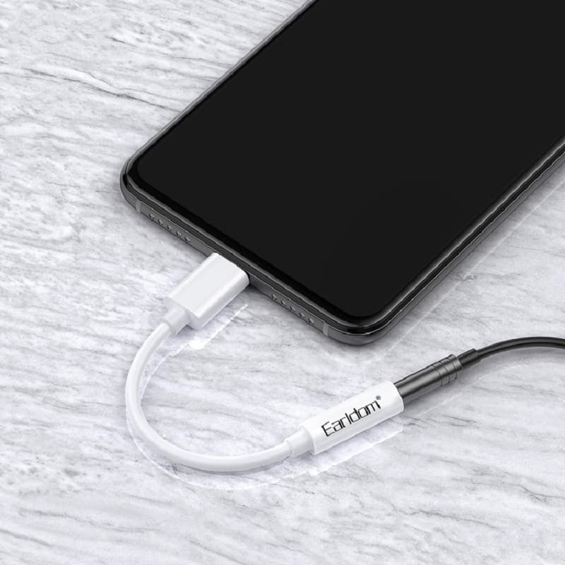 Аудио адаптер переходник для наушников iphone с Lightning на Jack 3.5 Ealdom ET-OT49 белый