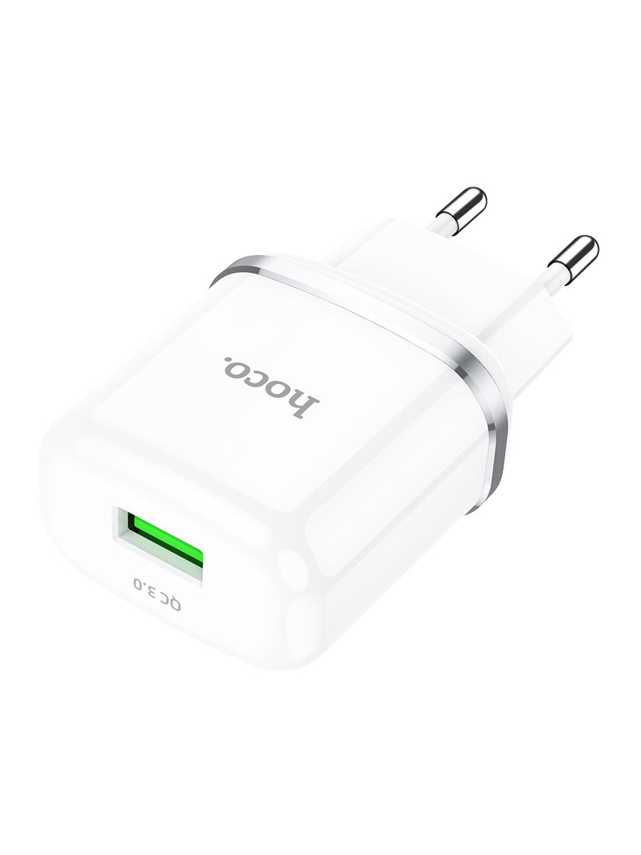 фото Сетевое зарядное устройство Адаптер Блок питания HOCO N3 USB QC3.0 18W белое