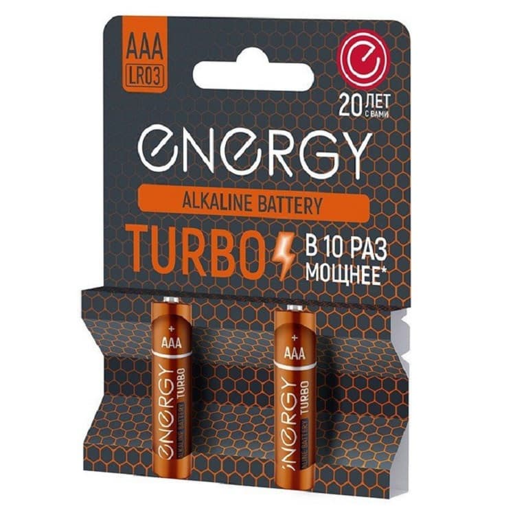 Батарейка Energy Turbo алкалиновая LR03-2BL (AAA)