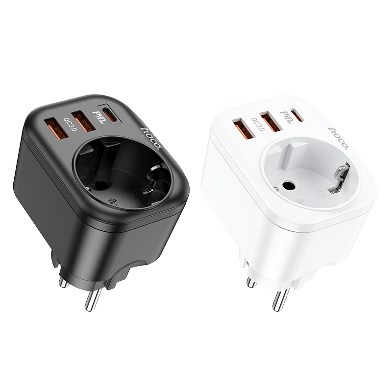 Сетевой фильтр HOCO NS3 1 гнездо + PD 20W + 2USB QC3.0 18W белый
