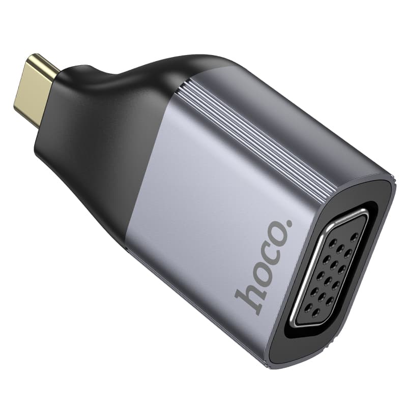 Адаптер переходник конвертер с Type-C USB на VGA HOCO UA34 2K серый металл Адаптер переходник конвертер с Type-C USB на VGA HOCO UA34 2K серый металл