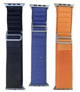 Ремешок для Apple Watch 42/44/45/49mm нейлоновый с регулировкой длины черный