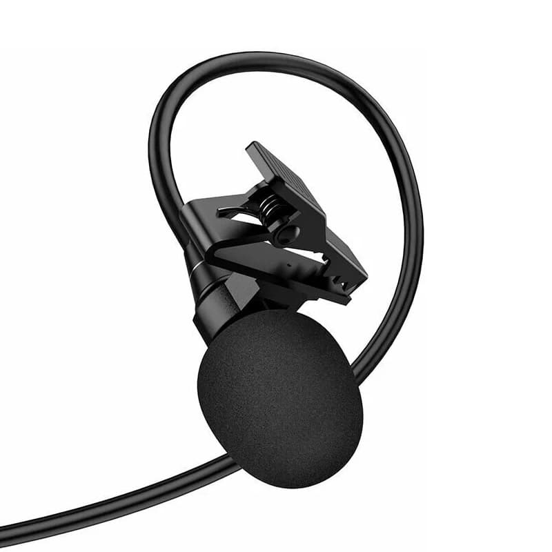 Микрофон петличный Lightning HOCO L14 2м черный