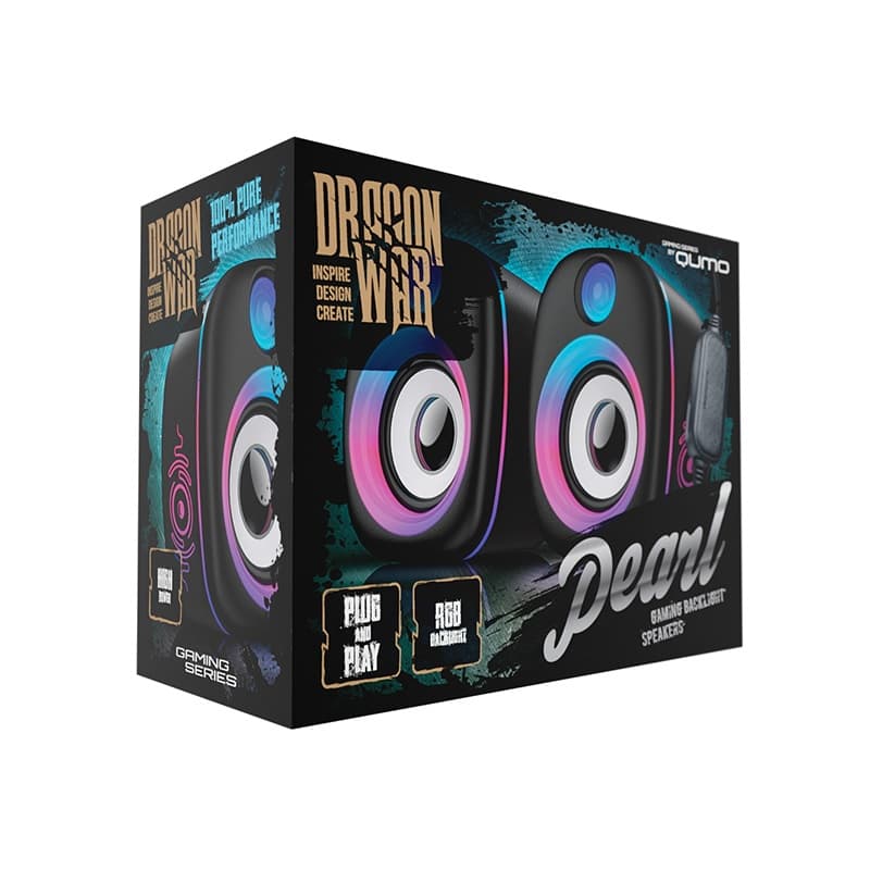 Акустическая система 2,0 Qumo Pearl AS010,6ВТ, RGB подсветка USB+3.5 jack, объемное звучание Акустическая система 2,0 Qumo Pearl AS010,6ВТ, RGB подсветка USB+3.5 jack, объемное звучание