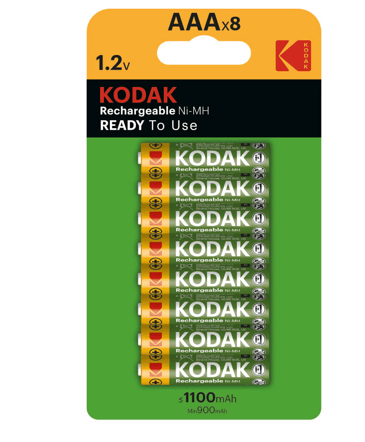Батарейка аккумуляторная Kodak HR03-8BL 1100mAh никель-металлгидридный предзаряженные Батарейка аккумуляторная Kodak HR03-8BL 1100mAh никель-металлгидридный предзаряженные