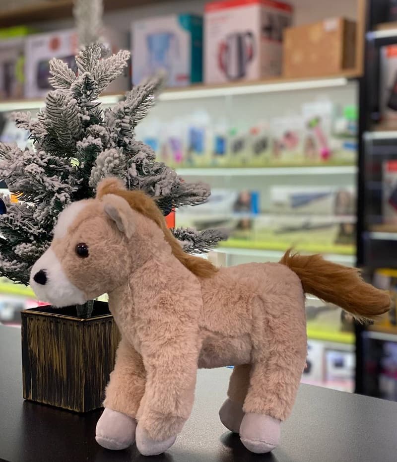 Мягкая игрушка лошадь бежевая