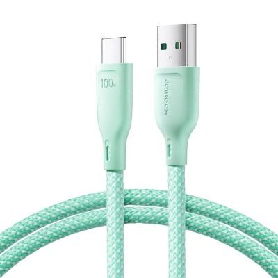 Кабель для зарядки Type-C USB Joyroom SA34-AC6 1м 100W нейлоновая оплетка зеленый