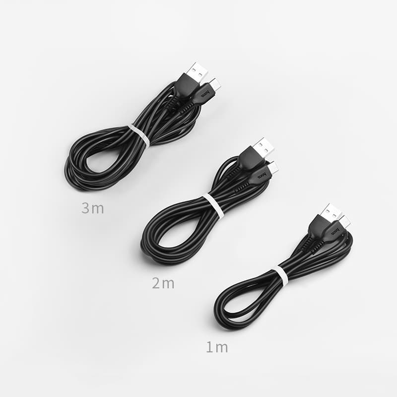 Кабель для зарядки Type-C USB HOCO X20 3м 3A черный Кабель для зарядки Type-C USB HOCO X20 3м 3A черный