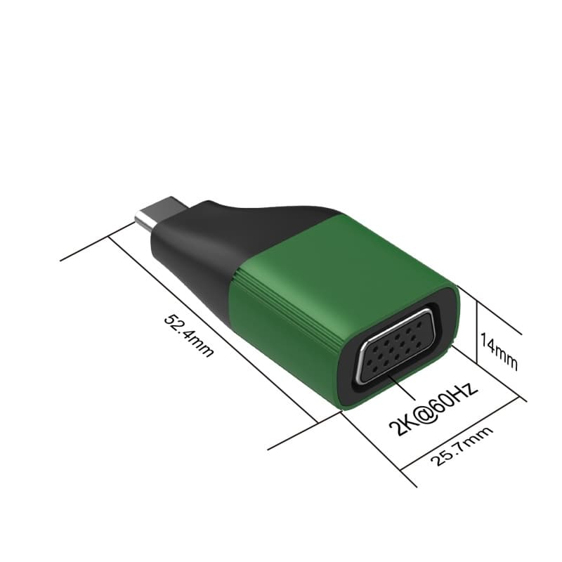 Адаптер переходник с Type-C USB на VGA Onten UC105 черно-зеленый Адаптер переходник с Type-C USB на VGA Onten UC105 черно-зеленый