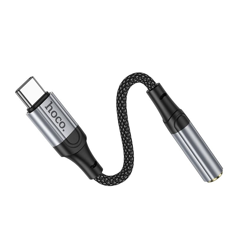 Аудио адаптер переходник для наушников с Type-C USB-C на Jack 3.5 Hoco LS36 12см черный