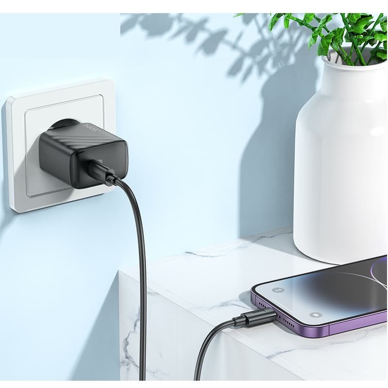 Изображение Сетевое зарядное устройство Адаптер Блок питания HOCO CS22A PD 30W Type-C USB-C черное фото Сетевое зарядное устройство Адаптер Блок питания HOCO CS22A PD 30W Type-C USB-C черное
