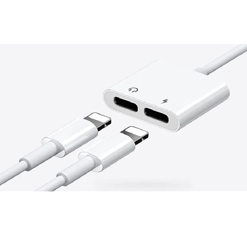 Аудио адаптер переходник для наушников iphone с Lightning на 2 Lightning Joyroom S-Y104 1.5A белый Аудио адаптер переходник для наушников iphone с Lightning на 2 Lightning Joyroom S-Y104 1.5A белый