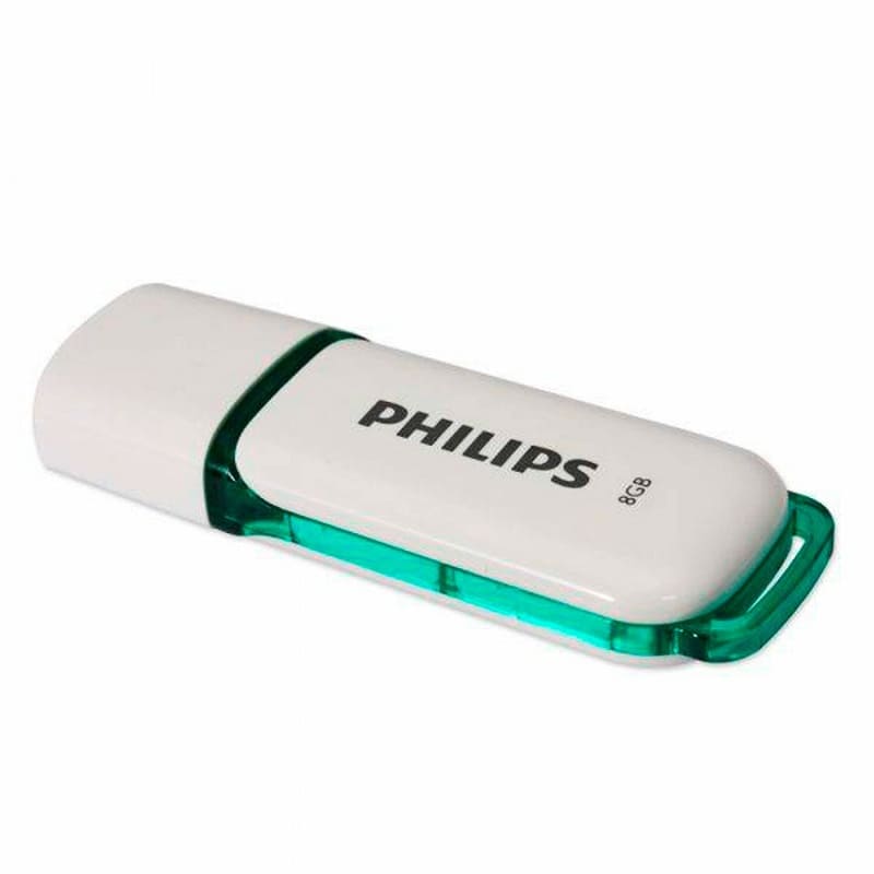 Изображение Флеш-накопитель Philips SNOW USB 3.0 пластик белый зеленая вставка 8Gb