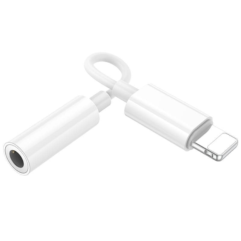Аудио адаптер переходник для наушников iphone с Lightning на Jack 3.5 Borofone BV21 белый Аудио адаптер переходник для наушников iphone с Lightning на Jack 3.5 Borofone BV21 белый