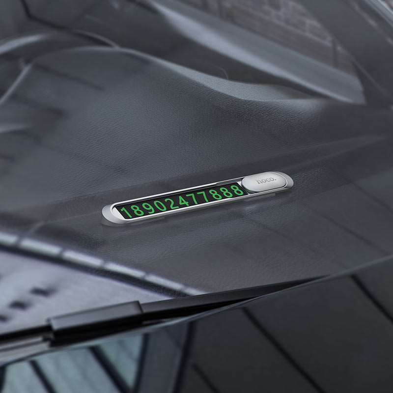 фото Парковочная автовизитка Hoco PH41 Promise metal серебро