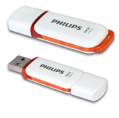 Флеш-накопитель Philips SNOW USB 3.0 пластик белый оранжевая вставка 128Gb