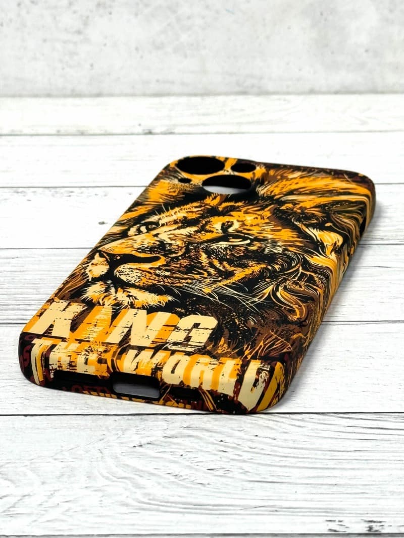 фото Чехол накладка для iphone 15 Pro Max (6.7) LUXO рыжий лев силикон с защитой камеры флуоресцентный