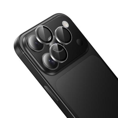Защитное стекло на камеру для iphone 17 Pro (6.3)/17 Pro Max (6.9) HOCO V13 3D с металлической рамкой темно-серое