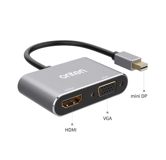 Адаптер переходник с Mini DisplayPort на HDMI + VGA Onten OTN-5131B серый