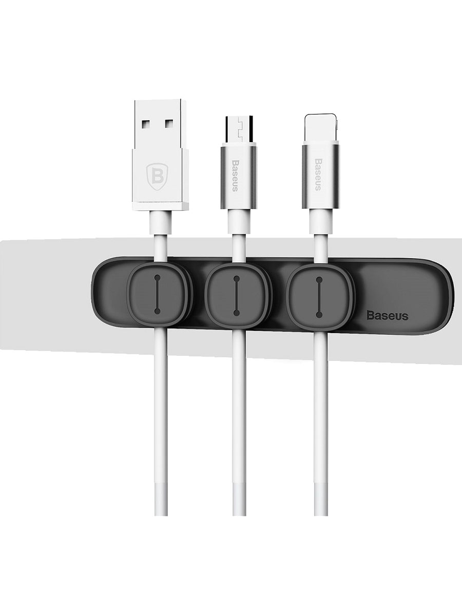 Изображение Органайзер держатель для проводов магнитный Baseus Peas Cable Clip ACWDJ-01 черный фото Органайзер держатель для проводов магнитный Baseus Peas Cable Clip ACWDJ-01 черный