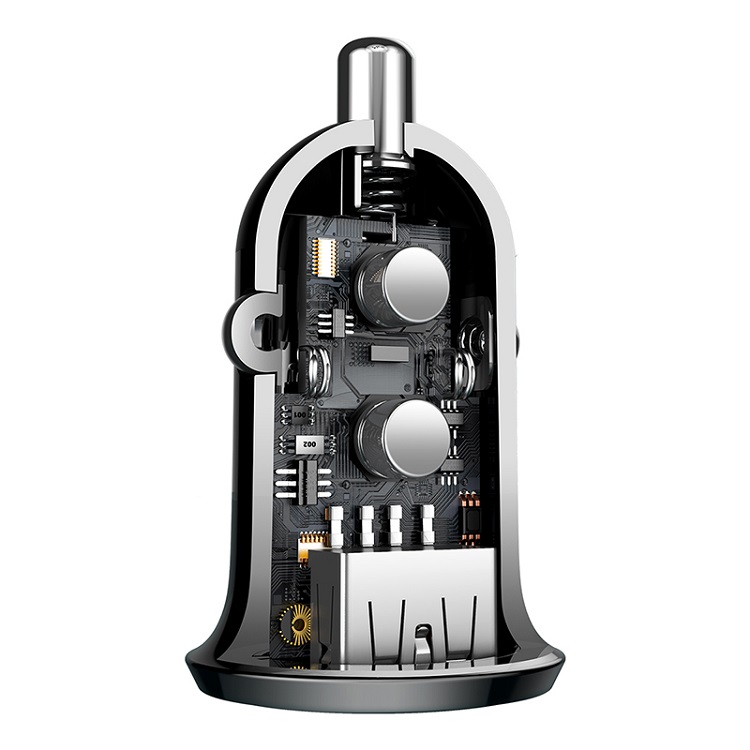 Изображение Автомобильное зарядное устройство Baseus Grain Pro 2USB 4.8A черное CCALLP-01 фото Автомобильное зарядное устройство Baseus Grain Pro 2USB 4.8A черное CCALLP-01