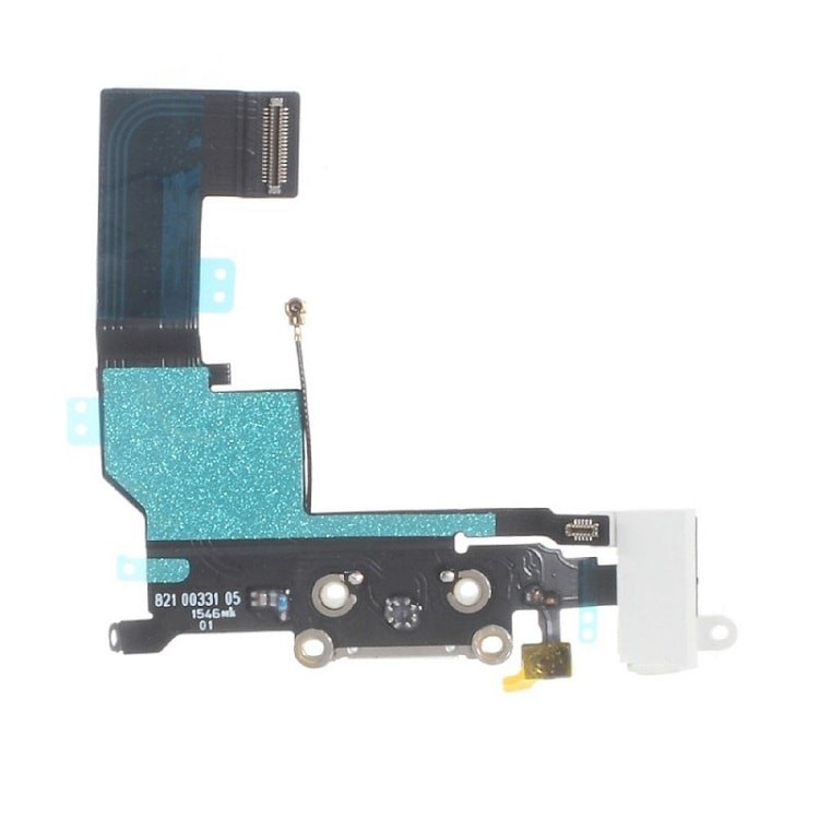 Шлейф для iphone 5SE на системный разъем/разъем гарнитуры/микрофон белый