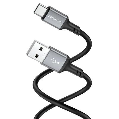 Кабель для зарядки Type-C USB Borofone BX83 3A 1m огнестойкий силиконовый черный