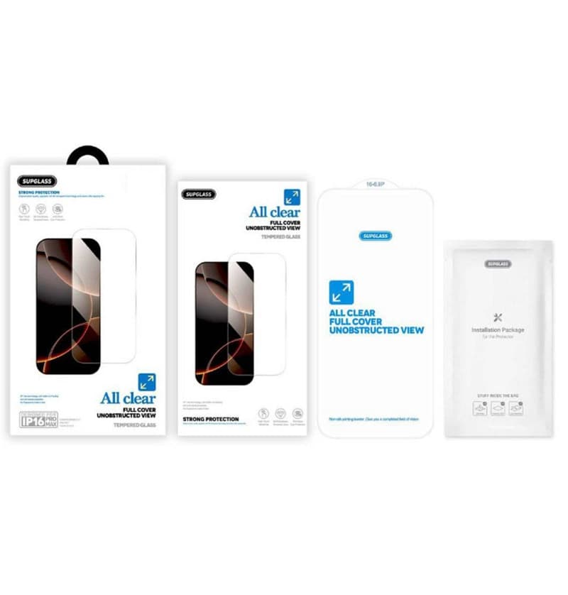 фото Защитное стекло для iphone 16 Pro Max 6.9 SupGlass SG-03 самоклеющееся прозрачное