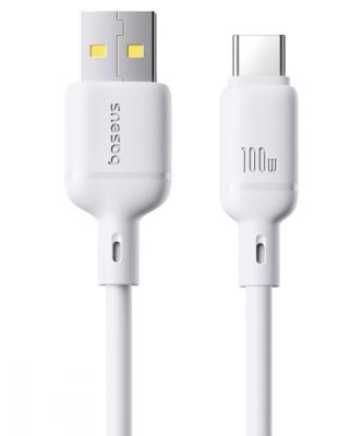 Кабель для зарядки Type-C USB Baseus E0426W04 100W/7.5W 2м в оплетке белый