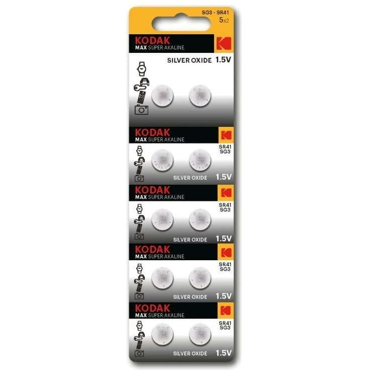 Батарейка Kodak алкалиновая SG3 (392) SR736, SR41 MAX Silver Oxid Button Cell Батарейка Kodak алкалиновая SG3 (392) SR736, SR41 MAX Silver Oxid Button Cell