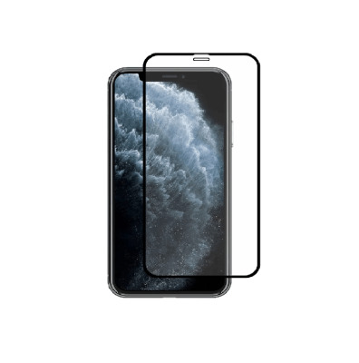 Защитное стекло для iphone 12 Pro Max (6.7) Fixtor HD Plus Super protect черное тех пак