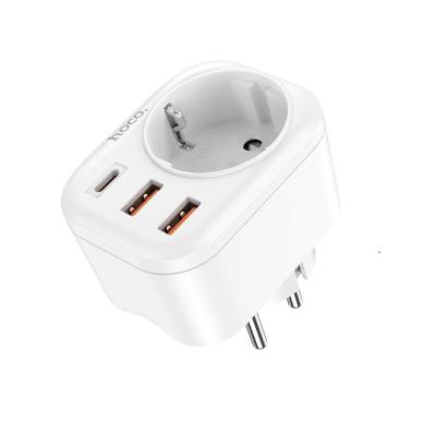 Сетевой фильтр HOCO NS3 1 гнездо + PD 20W + 2USB QC3.0 18W 4000W белый
