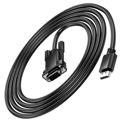 Кабель HDTV (M) - VGA (M) Hoco US12 1м 3.2ft черный