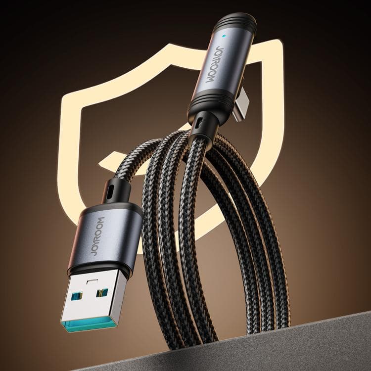 Кабель для зарядки Type-C USB Joyroom S-A56 угол 90 1.2м 3A черный