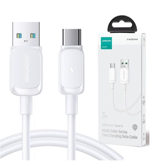 Кабель для зарядки Type-C USB Joyroom S-A14 1.2м 3A силикон белый Кабель для зарядки Type-C USB Joyroom S-A14 1.2м 3A силикон белый