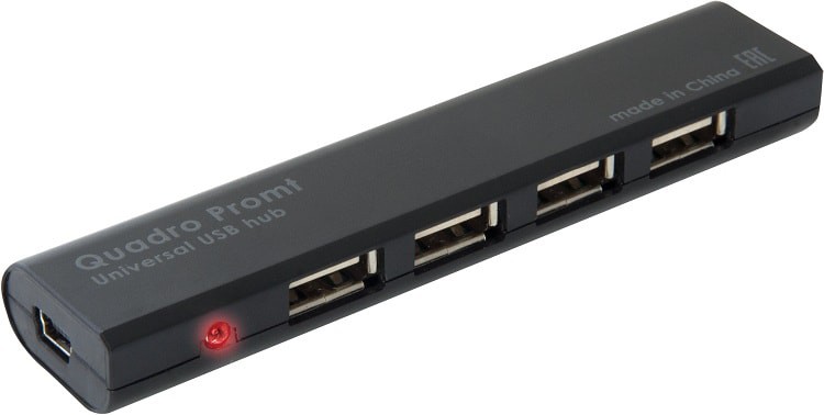 Разветвитель адаптер переходник USB HUB Хаб DEFENDER Quadro Promt 4 порта USB 2.0 черный