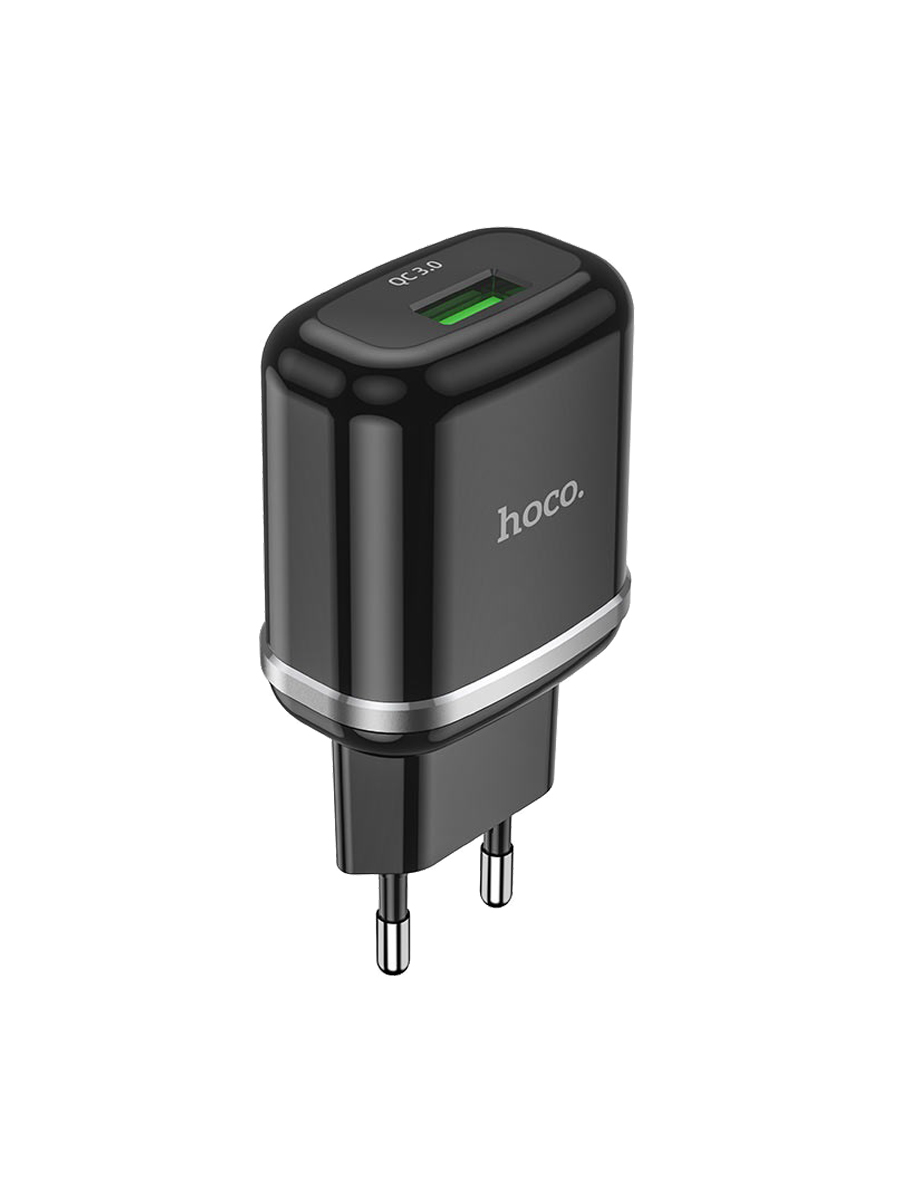фото Сетевое зарядное устройство Адаптер Блок питания HOCO N3 USB QC3.0 18W черное